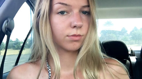 titties out for the car ride hehe