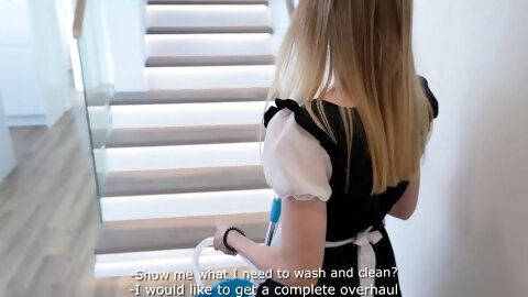 Cute Maid Came To Clean The House And The Master's Dick