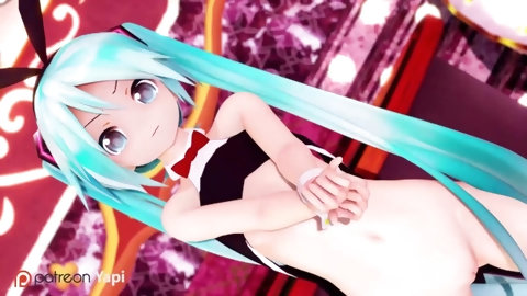 MMD Api Miku Shows Her Goods At Poker House [by ecchi.iwara.tv/users/yapi]