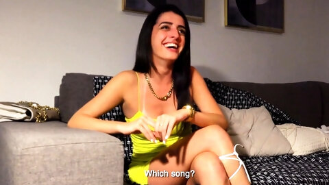 Tiny Brazilian teen amateur stars on her first casting